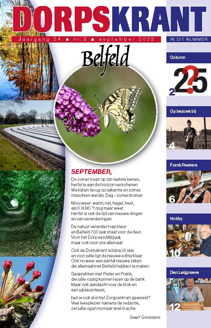de Dorpskrant van september 2025 is uit - Belfeld 700 jaar